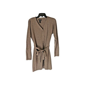 SARAH SPENCER Women's Brown Ribbed Sweater Dress Sz MED